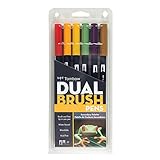 Tombow Dual Brush Pen Art Markers, Secondary, 6-Pack