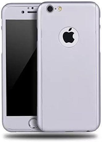 iPhone 6S Case 360 Degree All-round Full Body Protection Hard Slim Case with Tempered Glass Screen Protector for Apple iPhone 6 / 6S 4.7 inch (Sliver)
