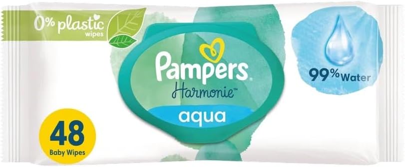 Pampers Aqua Pure Baby Wipes 48 Count Pampers Sensitive, Hypoallergenic