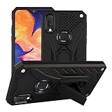Galaxy A10S Case,Full Body Protective Silicone Gel Personalised Tough Armor Phone Case with A Kickstand Holder for Samsung Galaxy A10S (Black)