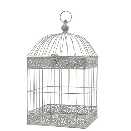 Loriginale Deco Cage Oiseaux Bougie Carré Gris 54 Cm X 29