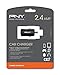 PNY 12-24 Volt 2.4 Amp Universal USB Port Car Charger – Black (P-P-DC-UF-K01-GE)