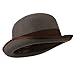 Men's Felt Bowler Hat with Ribbon Trim - Grey Chocolate L