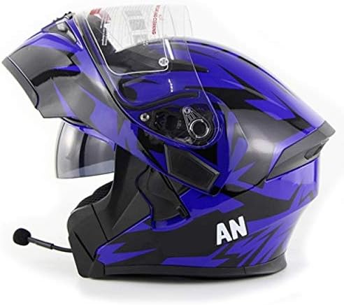 DYCLE Anti-fog Visor Flip Up Motorbike Bluetooth Helmet Motorcycle Dual-Speaker Headset,Hands-Free,Noise-Free,Automatic Answering,Double Visor
