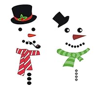 URMAGIC Christmas PVC Snowman Refrigerator Sticker Christmas Window Wall Decals DIY Wall Sticker for Christmas Home Door Wall Window Decoration