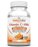 Health Labs Nutra Extra-Strength Vitamin C 1,000mg with Rose Hips  Promotes Optimal Immune Health (100 Fast-Acting Tablets)
