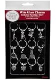 12 Wine Glass Charms the Gourmet Collection with Velveteen Storage Bag