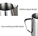 Milk Frothing Pitcher Stainless Steel Measurement Inside the frothing Cup with Latt Art Pen