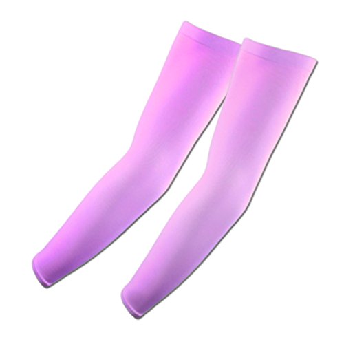 1 Pair of UV Protective Golf Cycling ARM COOL WARMERS COOLERS Arm Sleeves (Purple)