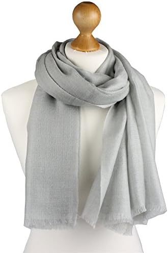 Pashmina Scarf by CHINAR Plain Dyed 100% Pashmina Cashmere Wool From KASHMIR Unisex In 7 Colours Ideal for Party, Office Accessory