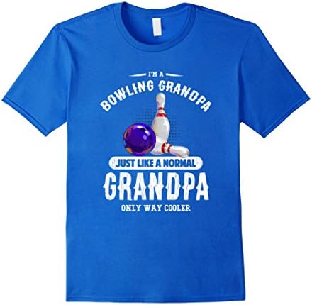 Men's Bowling Grandpa T-Shirt Large Royal Blue