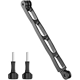Aluminum Alloy Extension Arm for Gopro, Metal Pole Mount Helmet Stick Extension Arm Mount for Gopro Hero 13/12/11/10/9/MAX/8/7/6, DJI Action 5 Pro/4/3/2, Insta 360 One RS and More (Black-7.1in'')