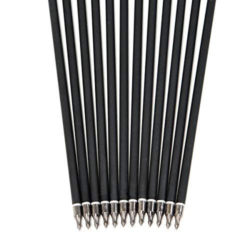 Muhubaih Archery Outdoor Hunting Carbon Arrows 12PCS 30" Archery Metal tip 7.8mm Shaft Spine 550 Removable Arrows with Field Points Replaceable Tips for Recurve & Compound Bow(12Pcs) - Thumbnail 5