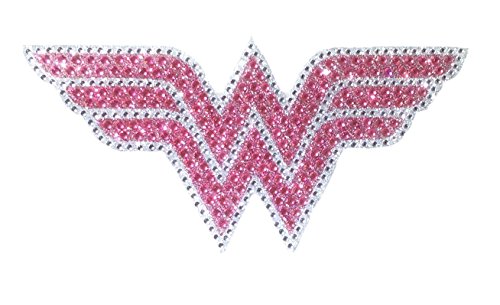 DC Comics CH WW LOGO002 Crystal Studded Wonder Woman Pink Bling Logo Car Window Sticker Decal