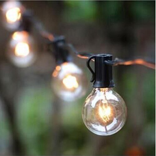 Kanzd Outdoor Garden String Lights 25ft LED Garden Patio Outside String Lights (Black)