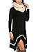 Meaneor Shirt Dress for Women, Womens Long Sleeve Casual Irregular Hem Loose Tunic Shirt Dress-Valentine's Days Gift for Her (Black,XXL)