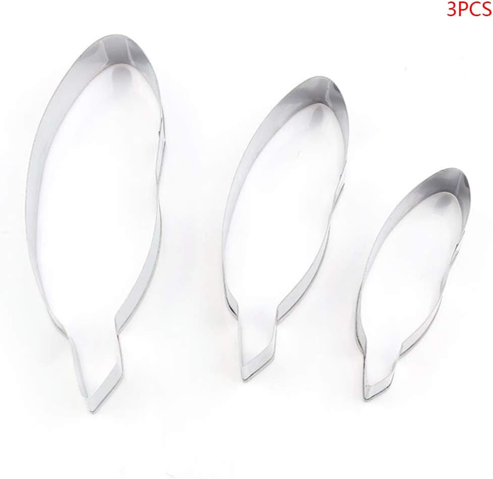 Nikunty 3Pcs Cookie Cutter Biscuit Cutter Stainless Steel Feather DIY Candy Biscuit Mold Baking Tools