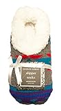 Charles Albert Womens Cozy & Comfortable Womens Slipper Socks in Grey Aztec Size: One Size