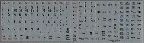 PORTUGUESE NOTEBOOK NON-TRANSPARENT SILVER KEYBOARD STICKERS
