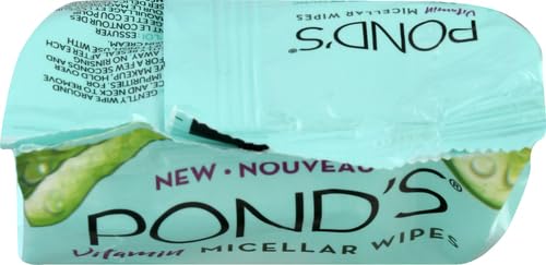 POND’S VITAMIN MICELLAR WIPES FOR DRY SKIN HYDRATE ALOE VERA REMOVES WATERPROOF MAKEUP 25 WIPES
