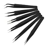Contineo 6pcs ESD Tweezers Tweezer Anti-Static Tweezers ESD10 to ESD15