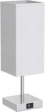 Aooshine Bedside Lamp Touch USB C/A Ports 3-Way Dimmable Grey Shade view 4
