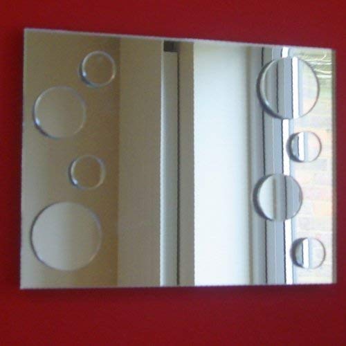 Super Cool Creations Rectangle Mirror 50cm x 40cm with 2 Big Circle, 2 Medium Circle and 2 Small Circle Mirrors