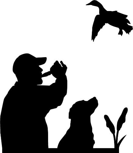Duck Call Wall Decal (Black - Facing as Shown - Medium) - Waterfowl Collection