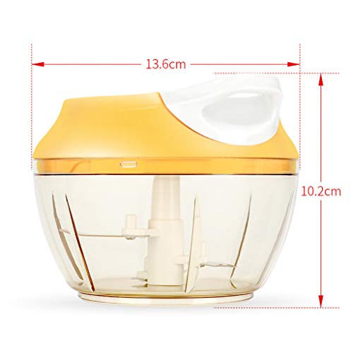 Puyujin Manual Food Chopper, Vegetable Fruits Nuts Onions Chopper Hand Pull Mincer Blender Mixer Food processor (Yellow)