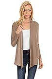 Open Front Cardigan Sweater for Women ,Khaki,Large