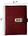A5 Wine Red Binder Journal With Combination Lock ( Binder Diary With Combination Lock), Size: 23cm X 17cm. PU Leather Combination Lock Journal, notebook, notepad