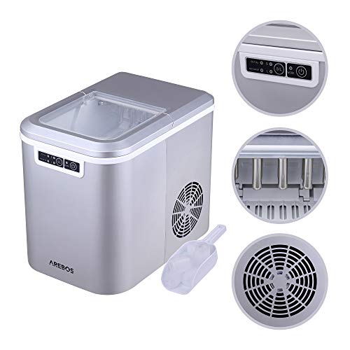 Arebos Eiswürfelmaschine | Ice Cube Maker | 12 kg / 24 h | 10-15 Minuten Produktionszeit | 2 Eiswürfel-Größen | 2,2… – Bild 4