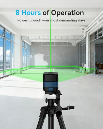Laser Spirit Level with 1.2 m Iron Tripod, RockSeed Cross Line Laser with Self-Levelling, Vertical and Horizontal Line, 360 Degree Rotation, Carry Bag, Battery Included