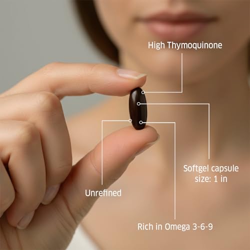 ORZAX Black Seed Oil Capsules, 90 Days Supply, 2% Thymoquinone, Non-GMO, Gluten Free, Cold Pressed Black Cumin Pills, Nigella Sativa Supports Immune System, Joints, Hair Growth, Skin