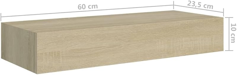 Scaffali con Cassetti da Parete 2 pz Rovere 60x23,5x10 cm MDF — foto 4 di 8