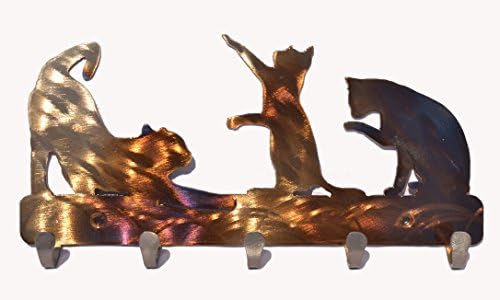 Cat Metal Key Chain Holder with Hooks