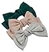 3-Pack Fashion Double-Deck Chiffon Large Solid Color Bowknot Hair Clip Women Girls Hair Bow Clip Accessories HC2175 (Beige Grey and Green)