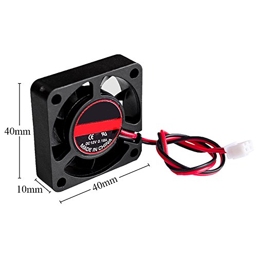 Cooling Fan for 3D Printer HONG111 Makerbot Accessories Extruder Mini Cooling 12V 4010 (5 Pack) 404010mm