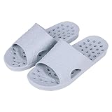 Shower Sandal Slippers Quick Drying Bathroom Slippers Gym Slippers Soft Sole Open Toe House Slippers, Grey, 11-13 Women / 9.5-12 Men