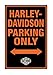 Harley-Davidson Tin Sign, H-D Embossed Parking Only Sign, Black 2010971