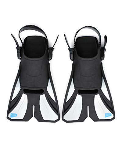 Deep Swim Fins Designed for Pool Swimming, Training or Snorkeling | Dive Size Large & Medium | Men or Women (Gray, Large) - Thumbnail 4
