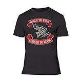 Fresh Tees Born To Fish Forced To Work Funny Fishing Shirt