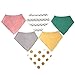 Baby Bandana Drool Bibs by Satchpro, 6-pack 100% Organic Cotton Front, Fleece Back