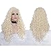 IMSTYLE Platinum Blonde Lace Front Wigs Long Loose Curl Daenerys Wig for Women Cosplay High Density Bounce Fluffy Hair Khaleesi Wig (613 Blonde)