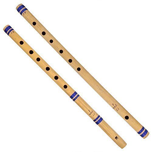 Indian bamboo flute bansuri, set of 2, fipple & transverse, f…