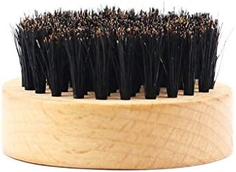 Lorjoy Wooden Boars Bristles Practical Round Shape Comb Facial Beard Hard Wood Handle Soft Brush Care Tools