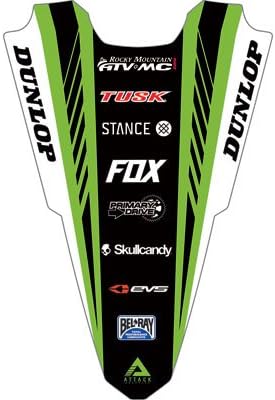 Attack Graphics Turbine Rear Fender Decal Green for Kawasaki KX450F 2006-2008