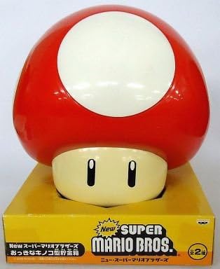 Amazon Newスーパーマリオブラザーズ おっきなキノコ型貯金箱 スーパーキノコ 赤 おもちゃ おもちゃ