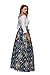 Lovezesent Women's African Print High Waist A Line Maxi Skirt Wedding Dress Green X-Large