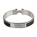 Women's Stylish 316L Stainless Steel Anti-allergic H-shaped Buckle Bracelet Bangle - Silver + Black